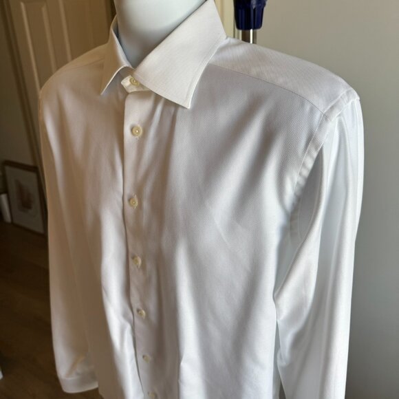 Eton White Signature Twill Slim 41 16 Dress Shirt - Picture 12 of 12
